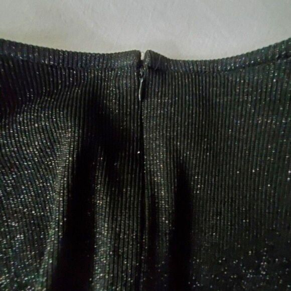 Carol Mignon Boutique 90s Black Sparkle Ruffle Ribbon Bodycon Cocktail Dress - Picture 5 of 11